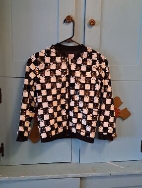 Black and White Sequin Checkered Jacket